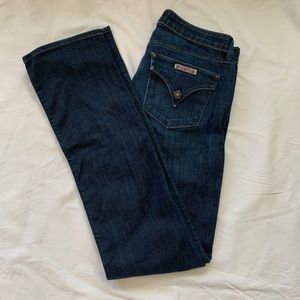 Hudson straight leg dark wash jeans